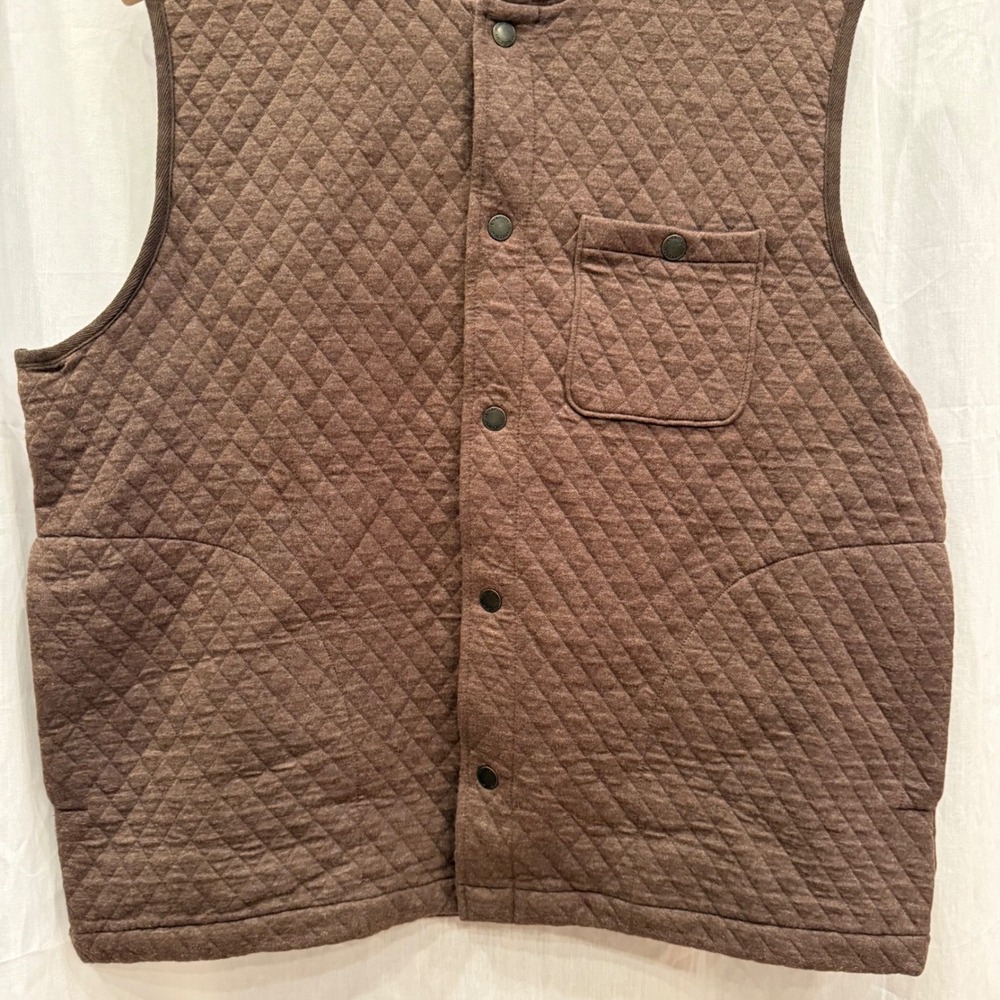 Pendleton Brown Quilted Diamond Pattern Vest Snap… - image 2